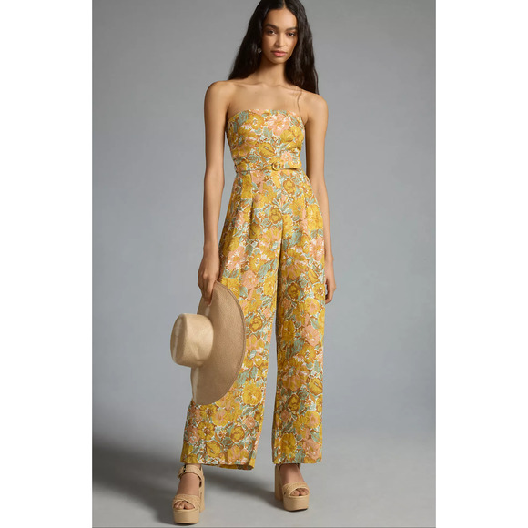 Faithfull Alegrias Floral Linen Jumpsuit - New Large